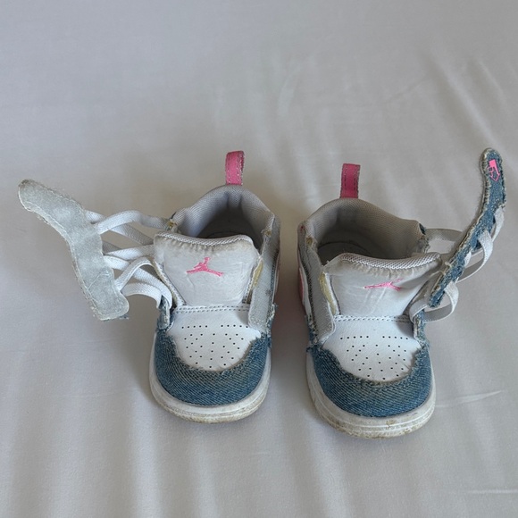 Air Jordan Denim and Pink Sneakers - Picture 4 of 5
